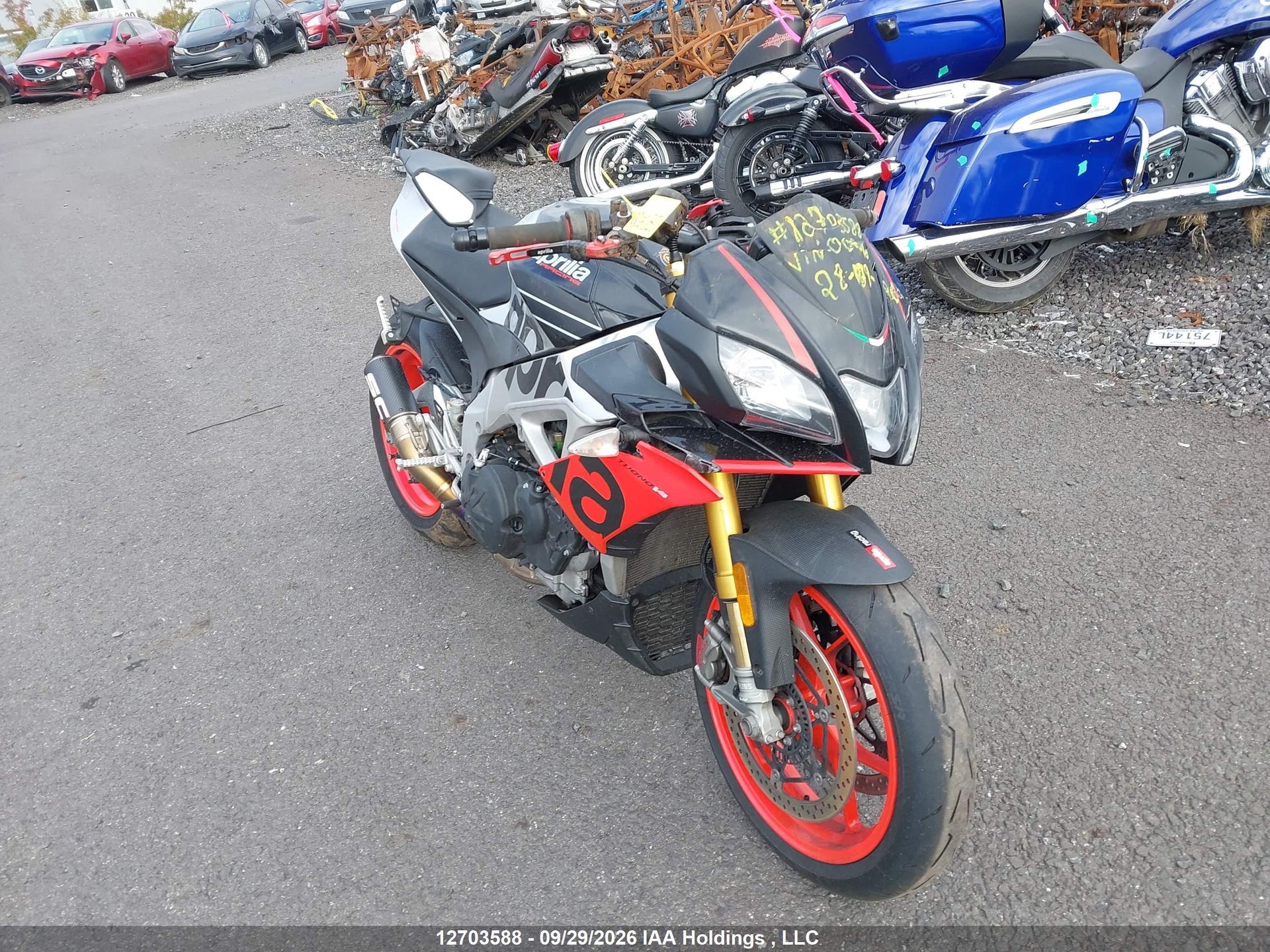 2019 APRILIA TUONO V4 1100 FACTORY — VIN ZD4KGUA19KS000108 — Front & Left Side damage — salvage auction photo — TrueBid