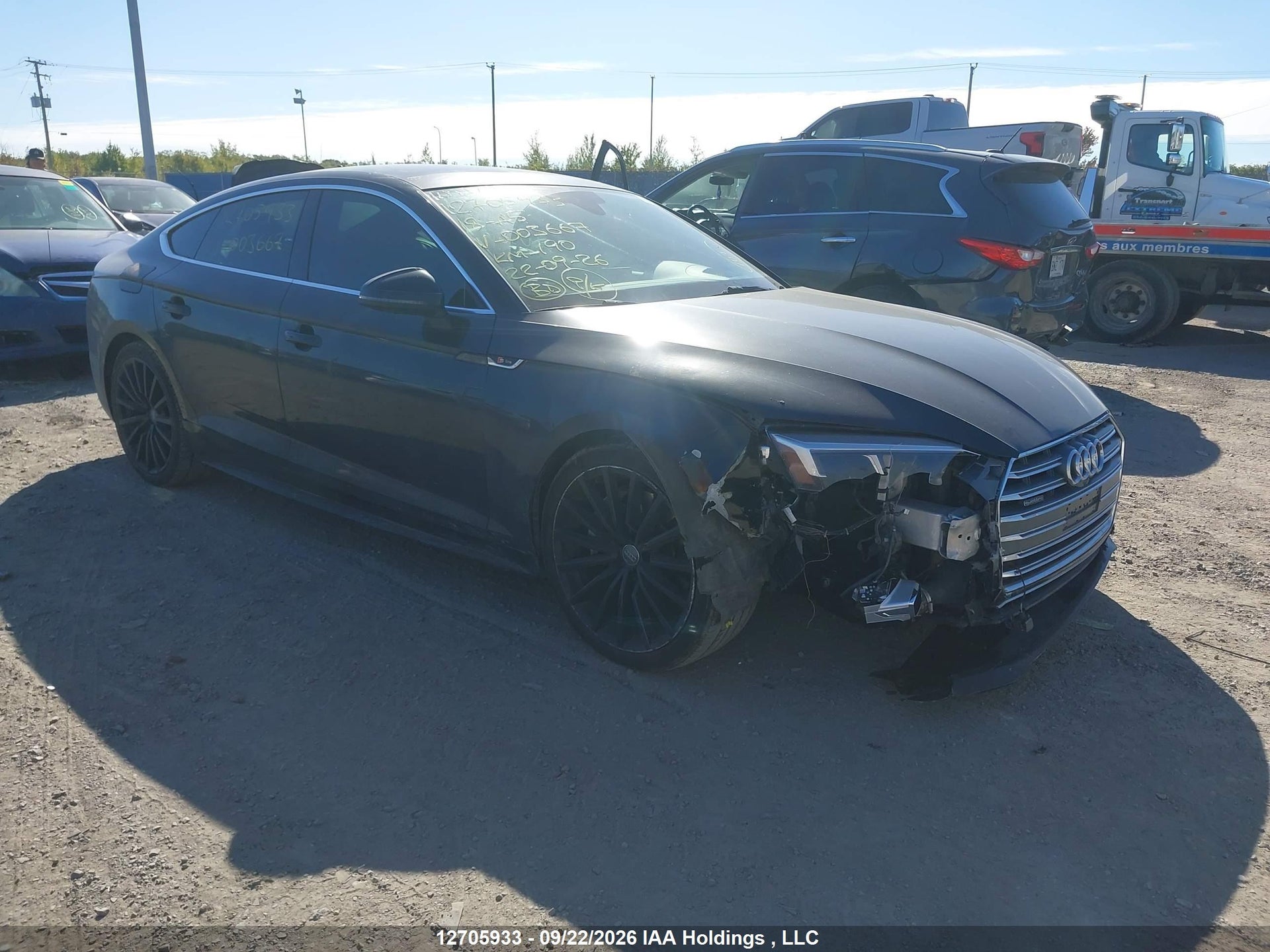2018 AUDI A5 2.0T TECHNIK — VIN WAUFNCF52JA003667 — Right Front & Suspension damage — salvage auction photo — TrueBid