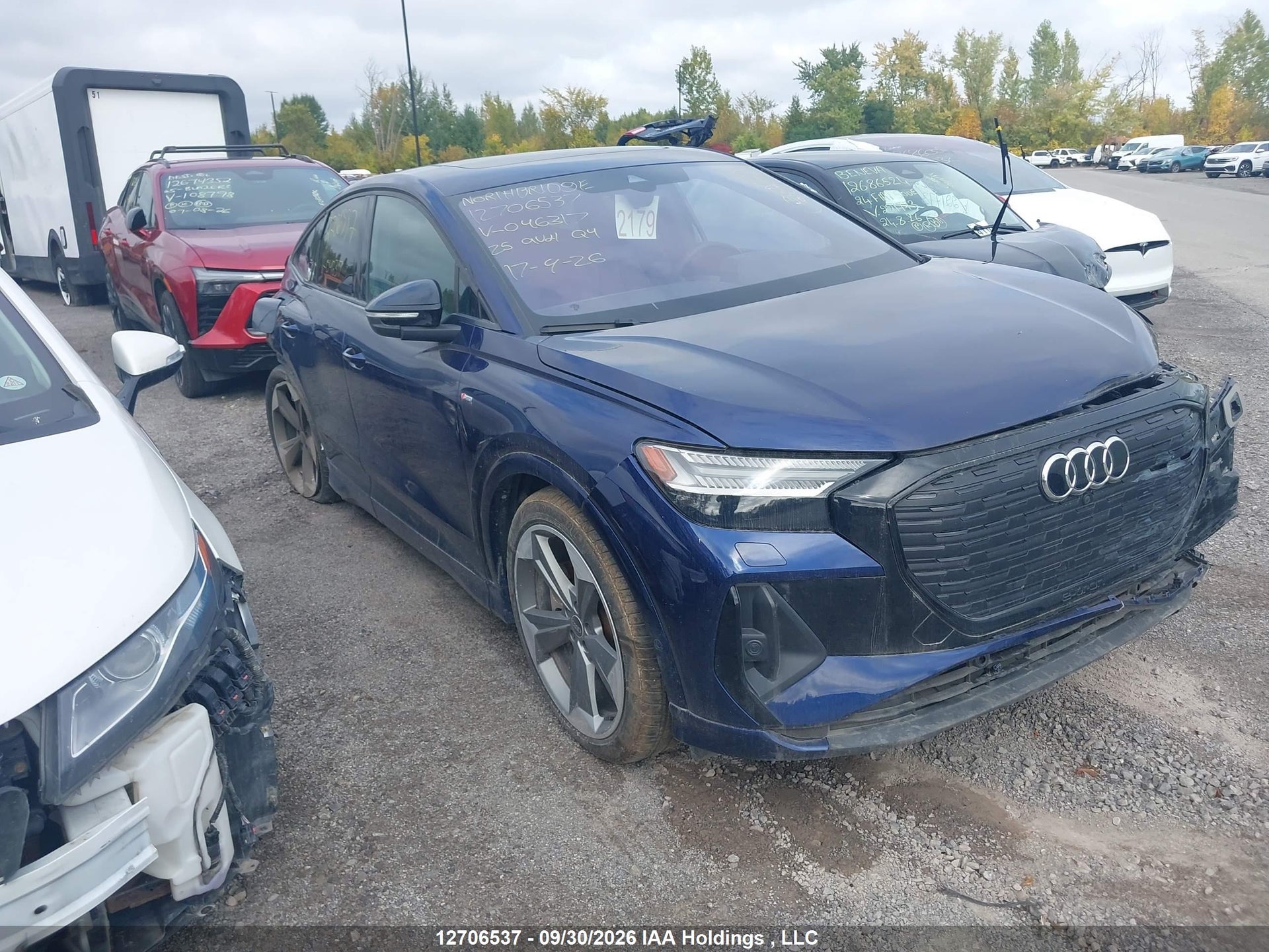 2025 AUDI Q4 E-TRON — VIN WA12UBFZ0SP046317 — Left Front & Right Rear damage — salvage auction photo — TrueBid 2025 AUDI Q4 E-TRON — VIN WA12UBFZ0SP046317 — Left Front & Right Rear damage — salvage auction photo — TrueBid